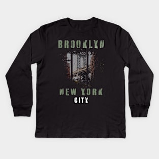 Brooklyn New York City Kids Long Sleeve T-Shirt